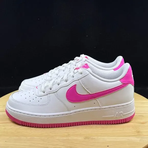 Nike Air Force 1 White/Laser Fuchsia (FV5948 102) Big Kid's 7Y Women’s 8.5 - Picture 2 of 10